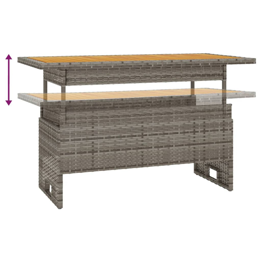 4-delige Loungeset met kussens poly rattan grijs