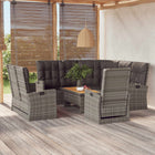 4-Delige Loungeset Met Kussens Poly Rattan Grijs