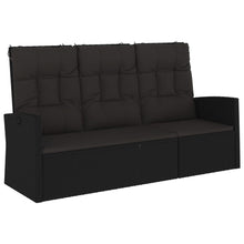 Tuinbank Verstelbaar Met Kussens 73 Cm Poly Rattan Zwart