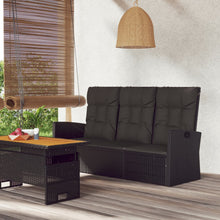 Tuinbank Verstelbaar Met Kussens 73 Cm Poly Rattan Zwart