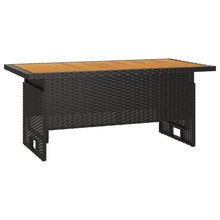Tuintafel 00x50x43/63 cm acaciahout en poly rattan Zwart