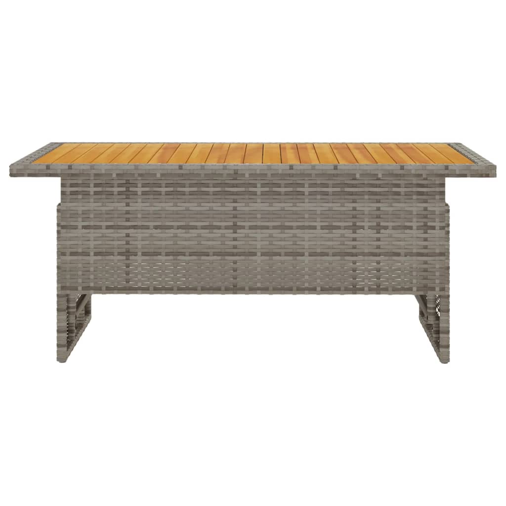 Tuintafel 100X50X43/63 Cm Acaciahout En Poly Rattan Grijs