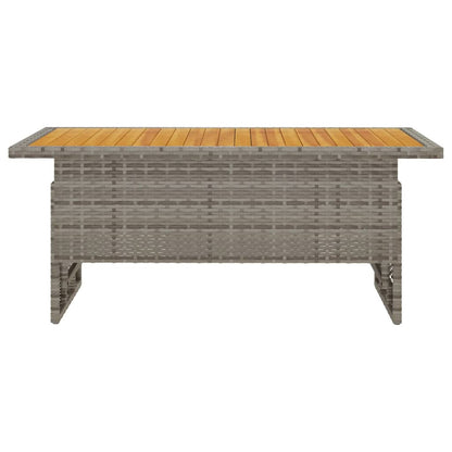Tuintafel 100X50X43/63 Cm Acaciahout En Poly Rattan Grijs