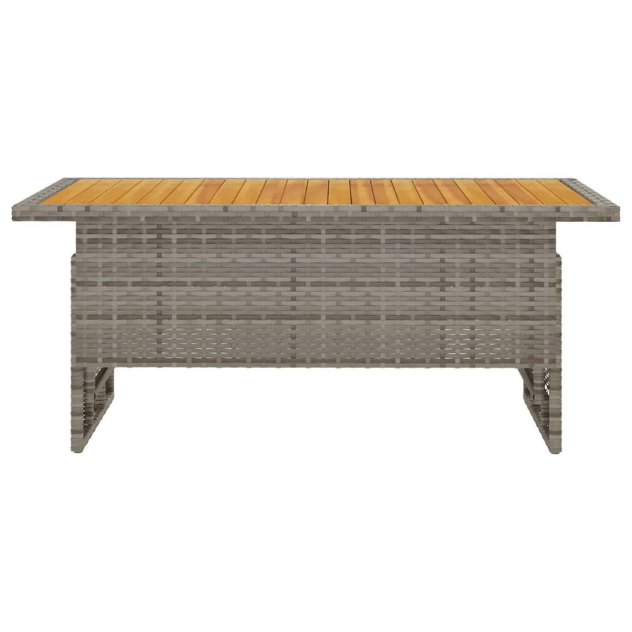 Tuintafel 100X50X43/63 Cm Acaciahout En Poly Rattan Grijs