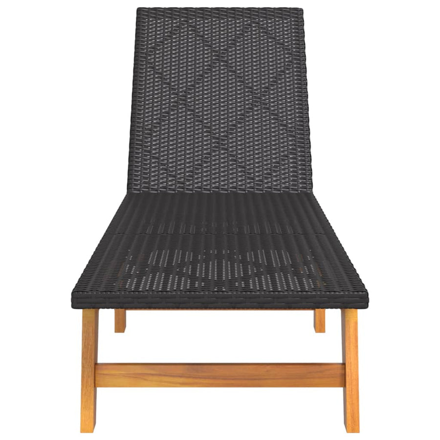 Poly Rattan En Massief Acaciahout Zwart En Bruin Nee Ligbed