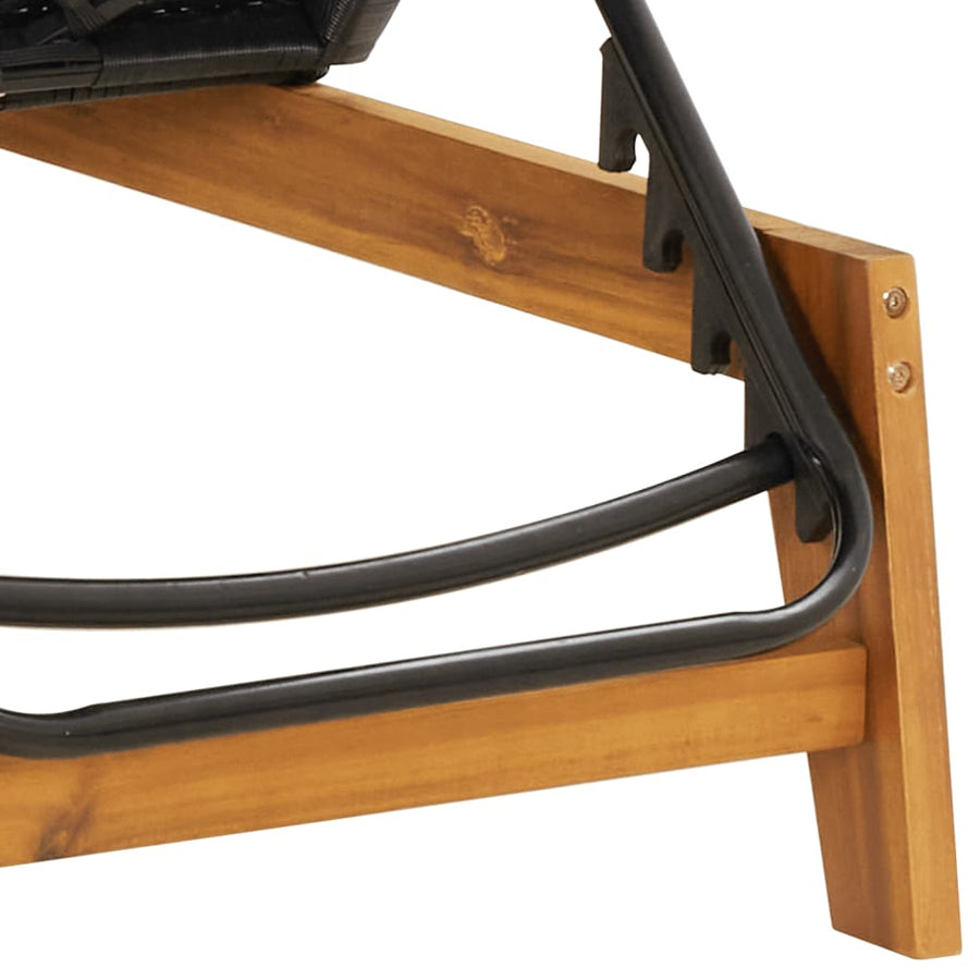 Poly Rattan En Massief Acaciahout Zwart En Bruin Nee Ligbed