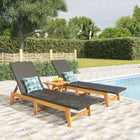 Ligbed 2 stuks poly rattan acaciahout zwart bruin 200x54x87 cm