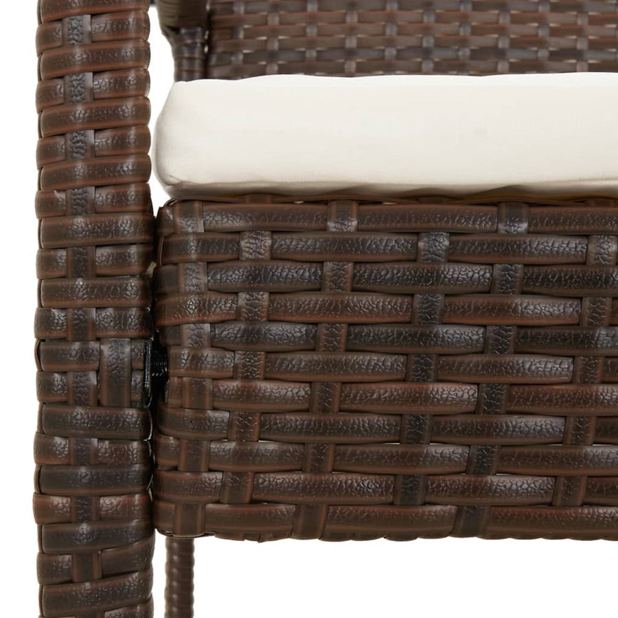 Tuinbank Met Kussen 105 Cm Poly Rattan Bruin