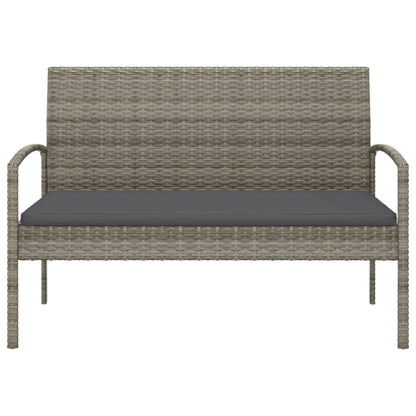 Tuinbank Met Kussen 105 Cm Poly Rattan Grijs