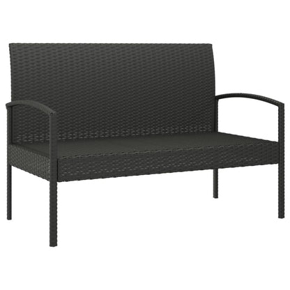 Tuinbank Met Kussen 105 Cm Poly Rattan Zwart