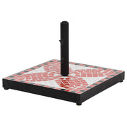 Parasolvoet vierkant 12 kg terracotta wit 40x40x28 cm