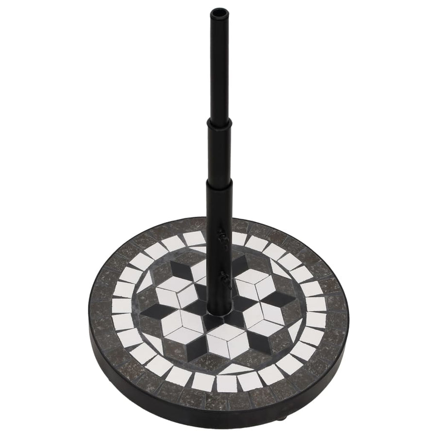 Parasolvoet Rond 12 Kg Zwart En Wit