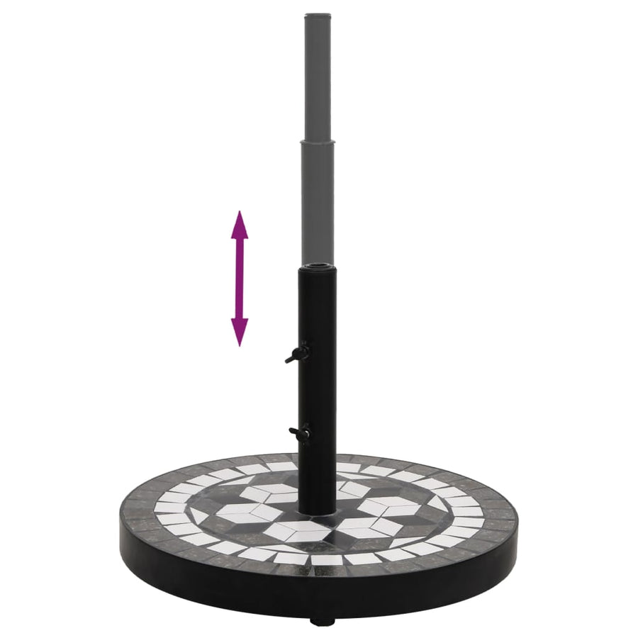 Parasolvoet Rond 12 Kg Zwart En Wit