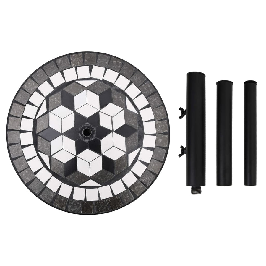 Parasolvoet Rond 12 Kg Zwart En Wit