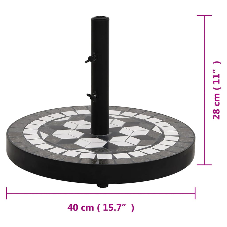 Parasolvoet Rond 12 Kg Zwart En Wit