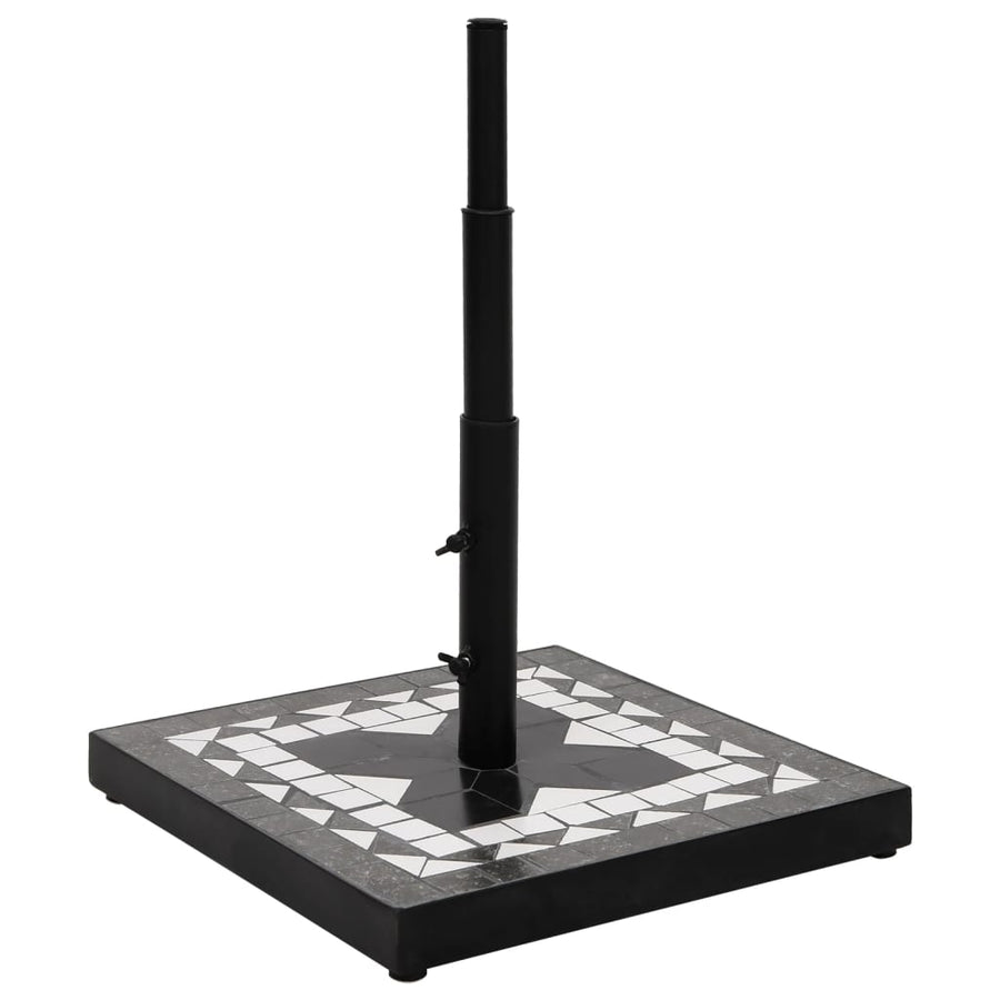Parasolvoet Vierkant 12 Kg Zwart En Wit