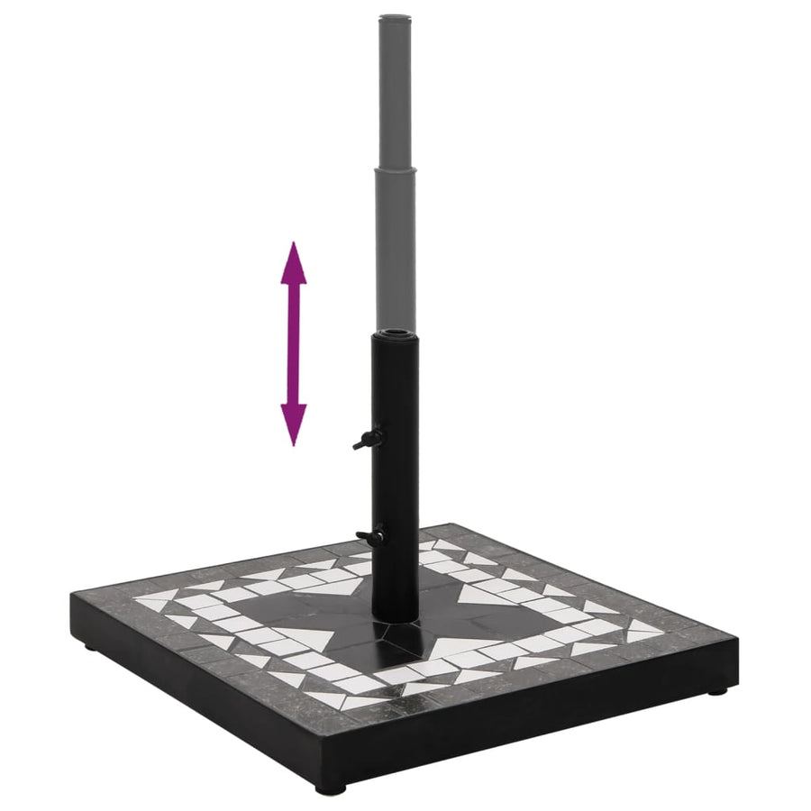 Parasolvoet Vierkant 12 Kg Zwart En Wit