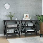 Side tables 2 pcs 40x42x50 cm carved wood black