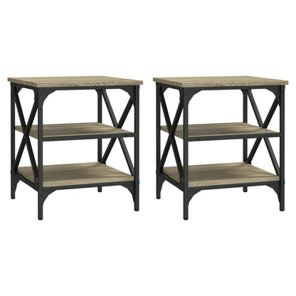 Bijzettafels 2 St 40X42X50 Cm Bewerkt Hout Sonoma Eikenkleurig