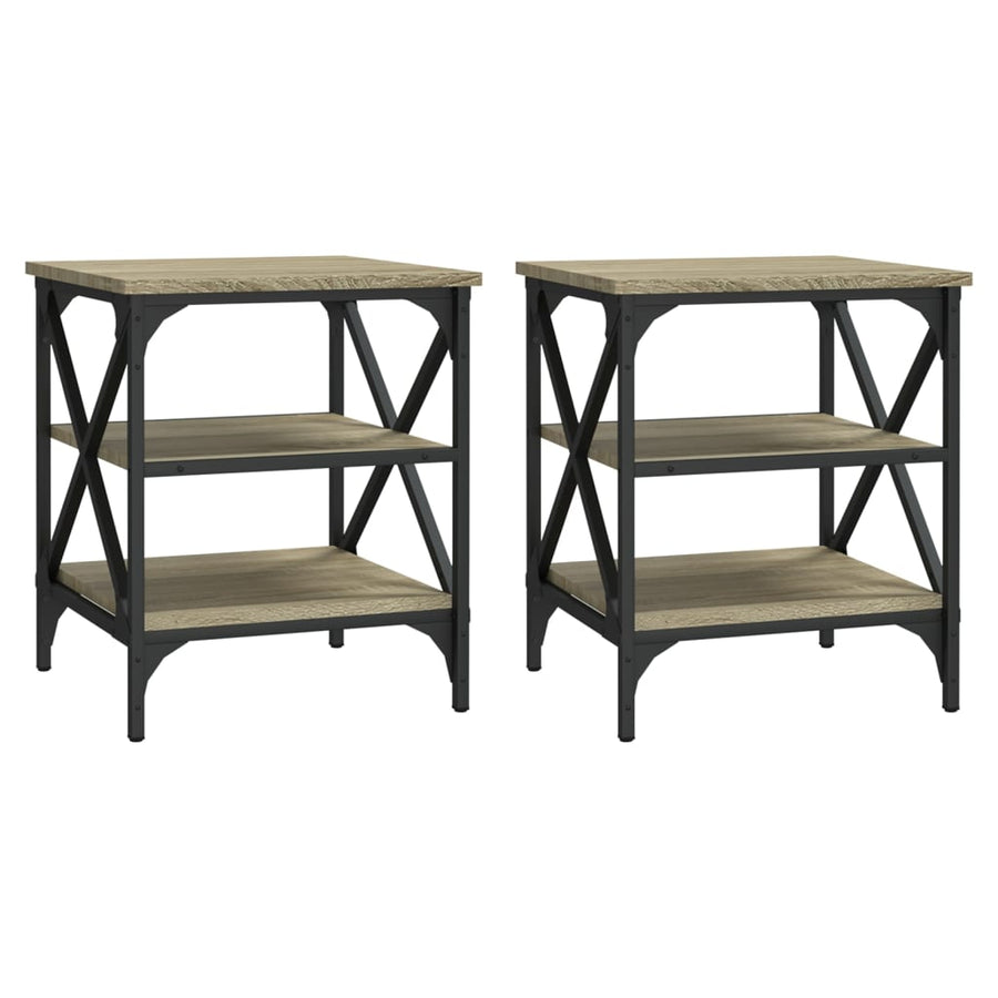 Bijzettafels 2 St 40X42X50 Cm Bewerkt Hout Sonoma Eikenkleurig