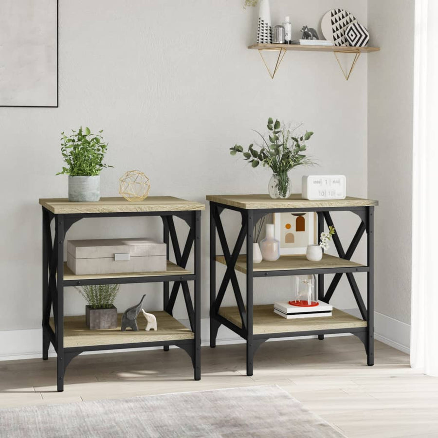 Bijzettafels 2 St 40X42X50 Cm Bewerkt Hout Sonoma Eikenkleurig
