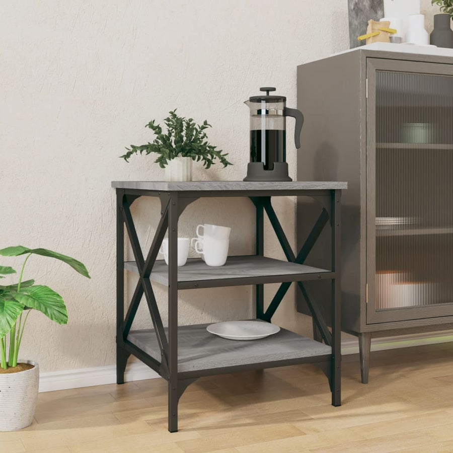 Bijzettafel 40X42X50 Cm Bewerkt Hout Grijs Sonoma Eikenkleurig