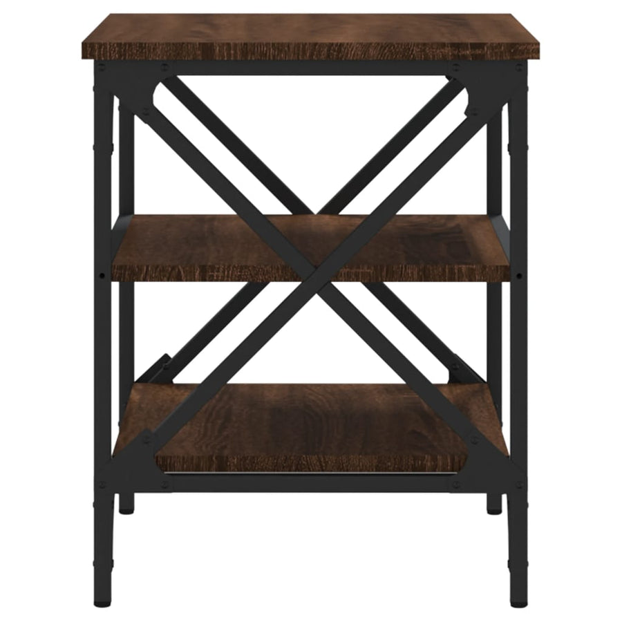 Bijzettafels 2 St 40X42X50 Cm Bewerkt Hout Bruin Eikenkleur