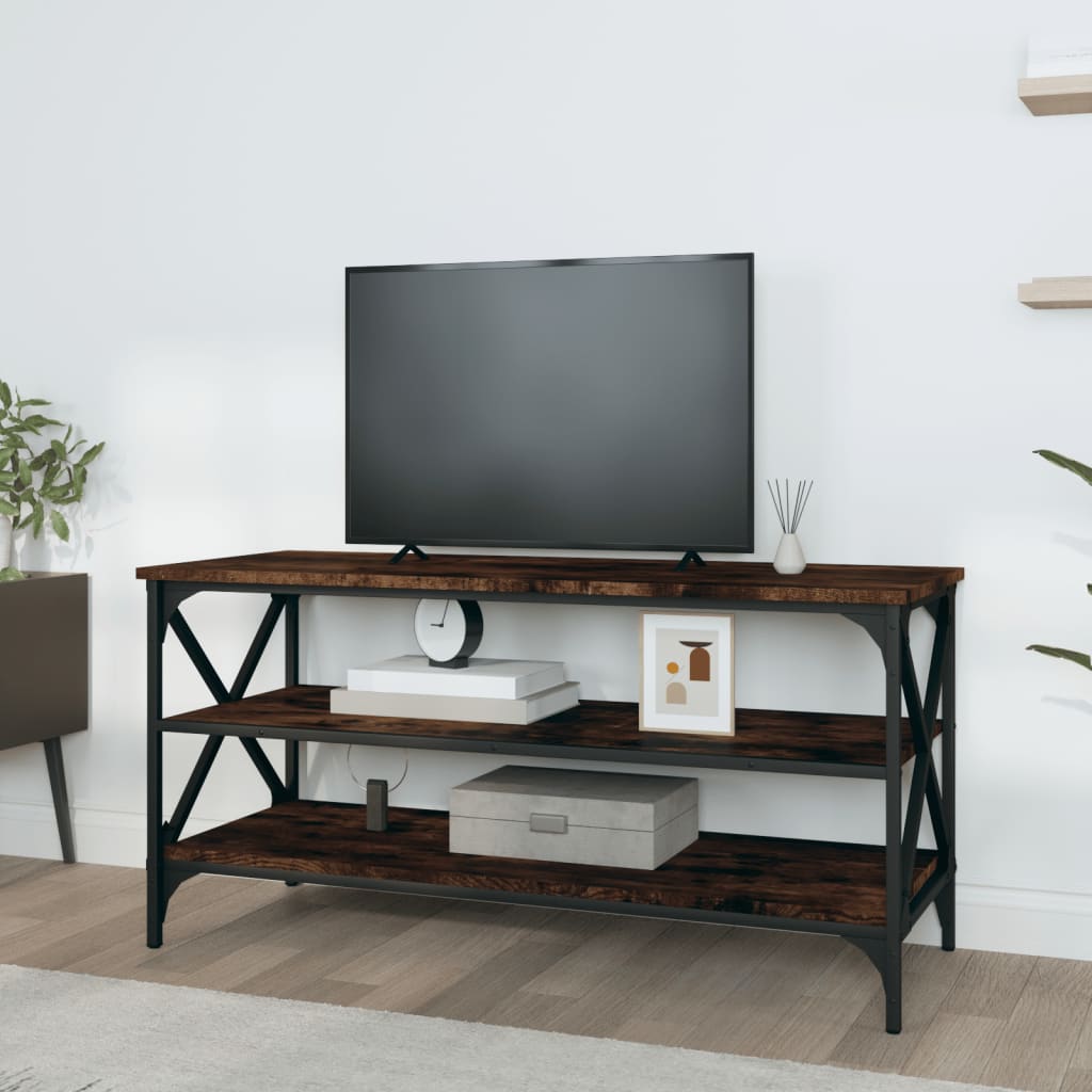 Tv-Meubel 100X40X50 Cm Bewerkt Hout Gerookt Eikenkleurig