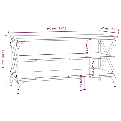 Tv-Meubel 100X40X50 Cm Bewerkt Hout Gerookt Eikenkleurig