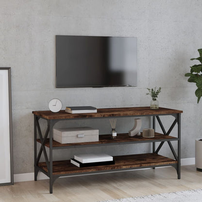 Tv-Meubel 100X40X50 Cm Bewerkt Hout Gerookt Eikenkleurig