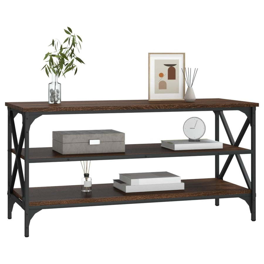 Tv-Meubel 100X40X50 Cm Bewerkt Hout Bruin Eikenkleur