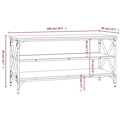 Tv-Meubel 100X40X50 Cm Bewerkt Hout Bruin Eikenkleur