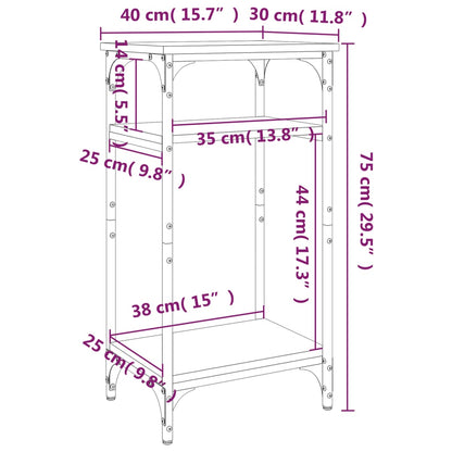 Bijzettafel 40X30X75 Cm Bewerkt Hout Zwart