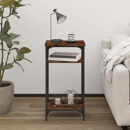 Bijzettafel 40X30X75 Cm Bewerkt Hout Gerookt Eikenkleurig