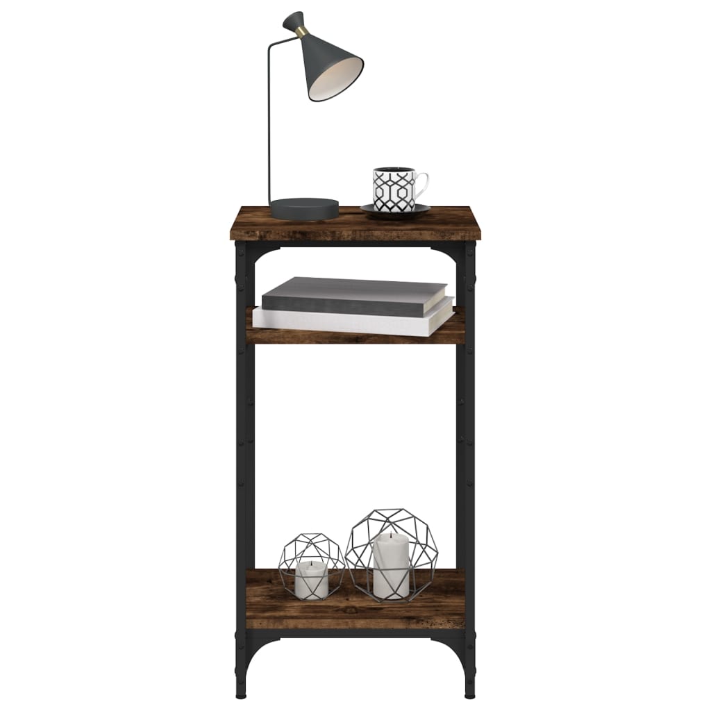 Bijzettafel 40X30X75 Cm Bewerkt Hout Gerookt Eikenkleurig