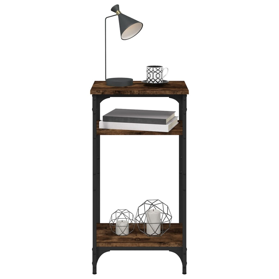 Bijzettafel 40X30X75 Cm Bewerkt Hout Gerookt Eikenkleurig