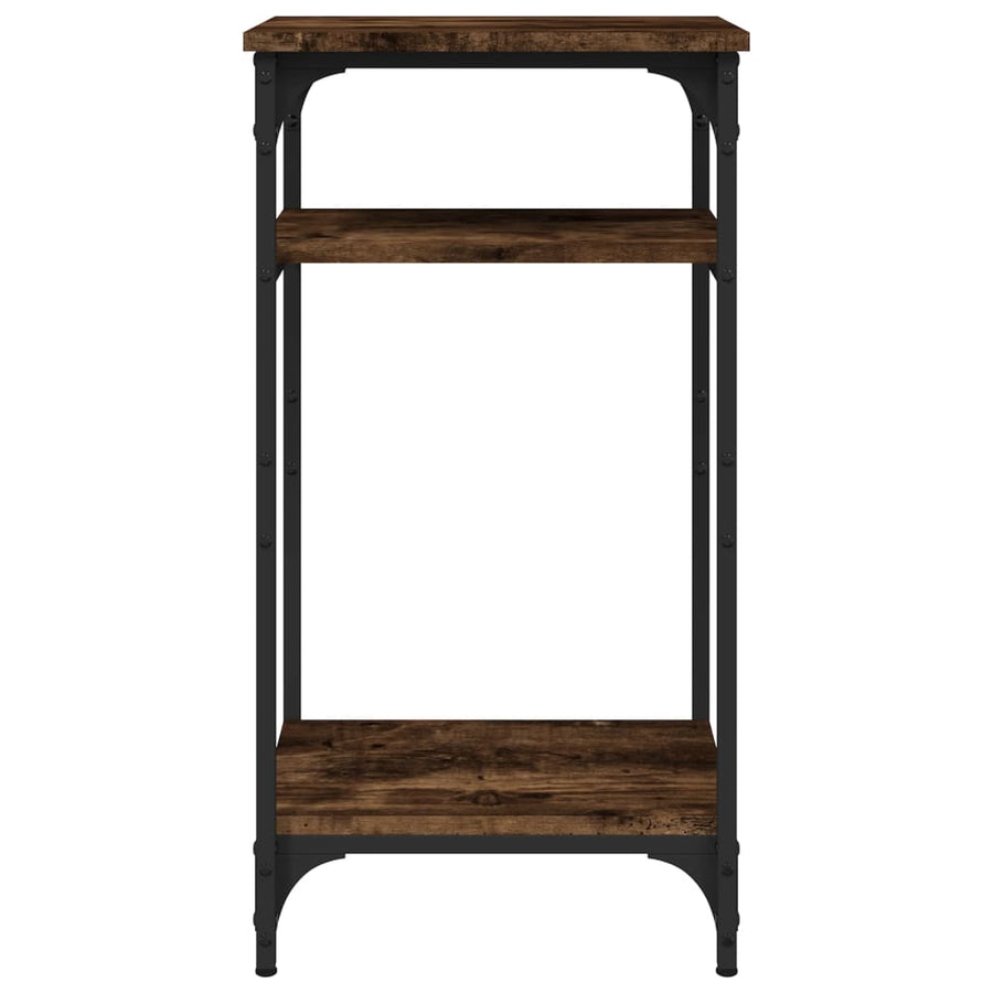 Bijzettafel 40X30X75 Cm Bewerkt Hout Gerookt Eikenkleurig