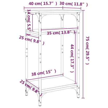 Bijzettafel 40X30X75 Cm Bewerkt Hout Grijs Sonoma Eikenkleurig