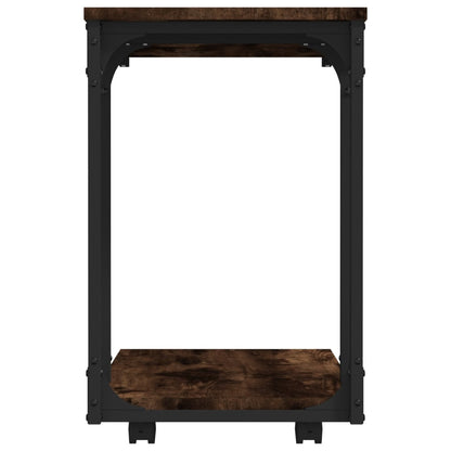 Bijzettafel Met Wieltjes 50X35X55,5 Cm Hout Gerookt Eikenkleur