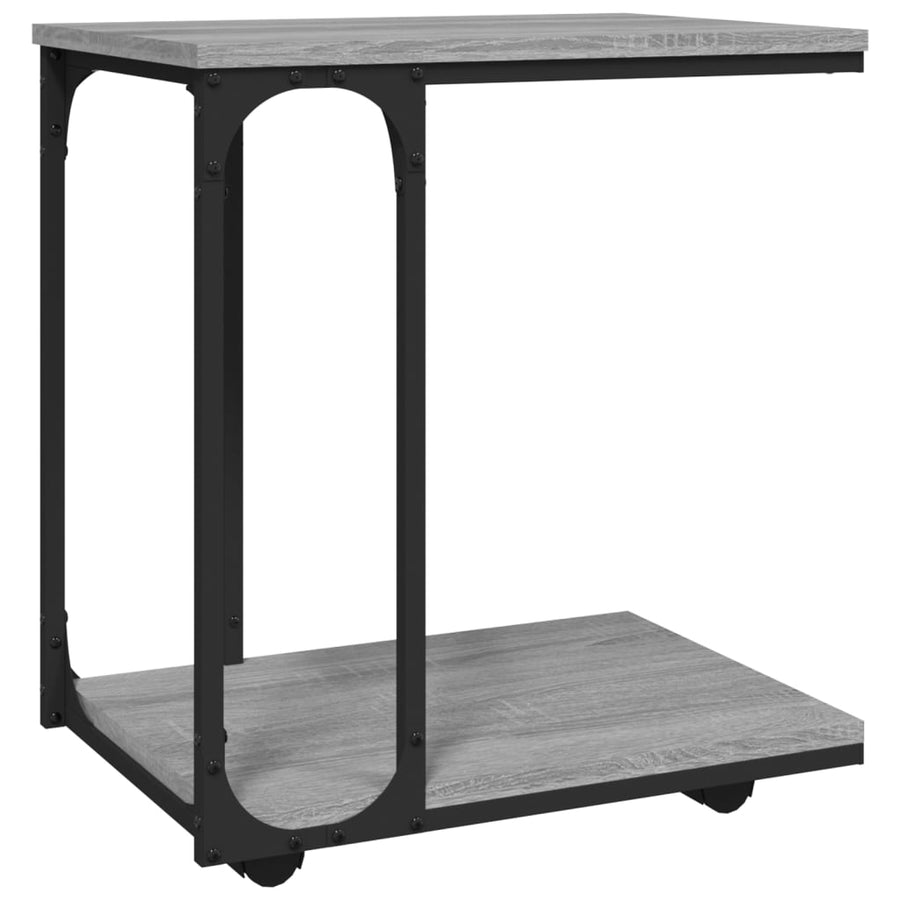 Bijzettafel Met Wieltjes 50X35X55,5 Cm Hout Grijs Sonoma Eiken