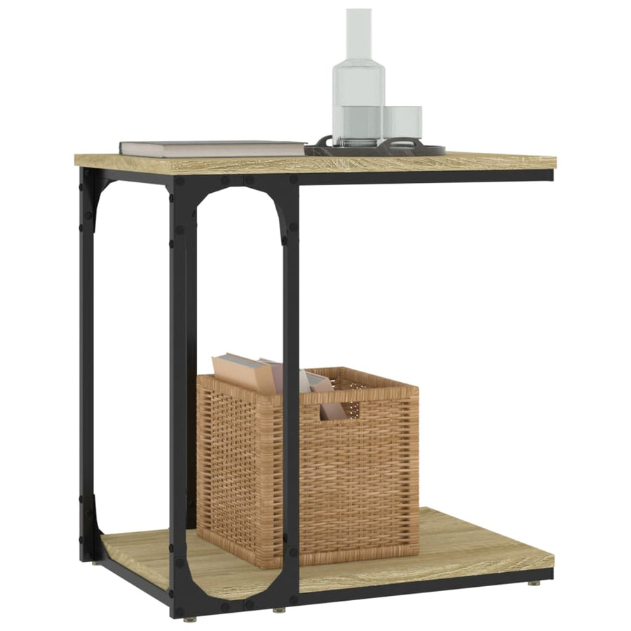 Bijzettafel 50X35X52 Cm Bewerkt Hout Sonoma Eikenkleurig