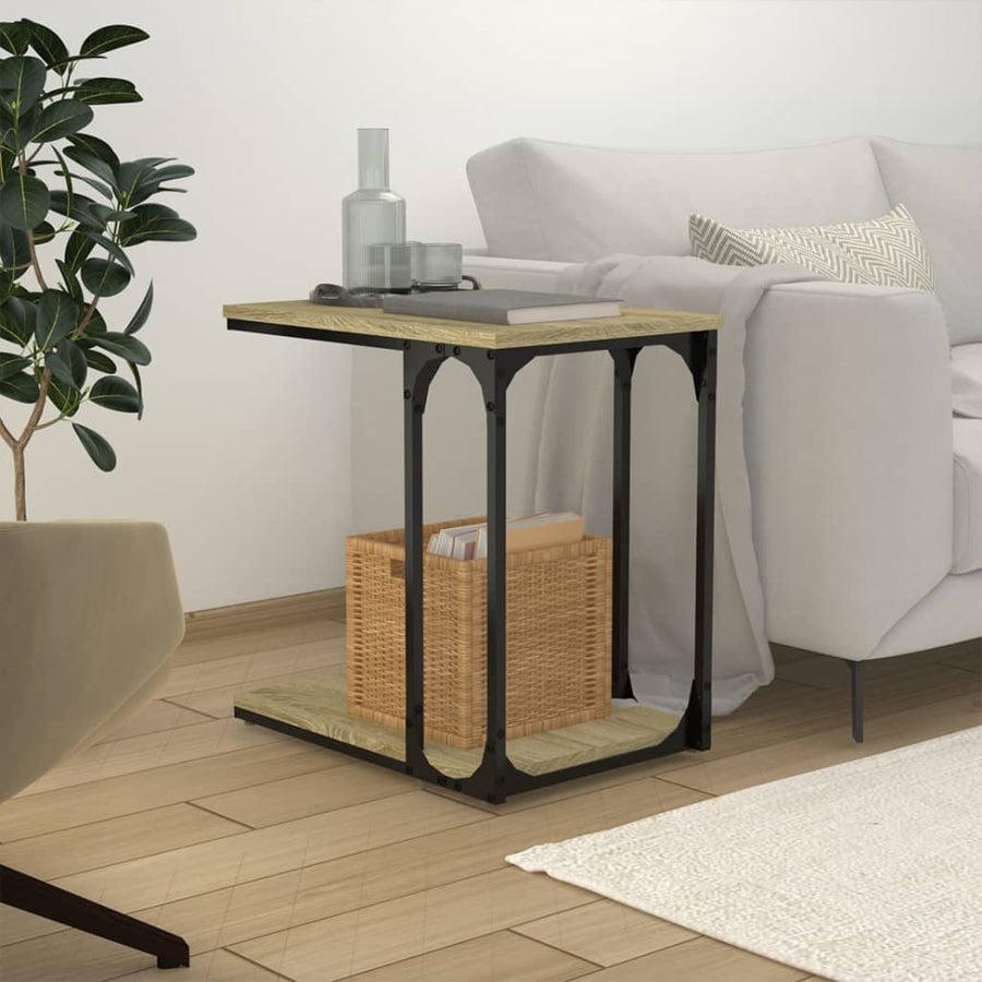 Bijzettafel 50X35X52 Cm Bewerkt Hout Sonoma Eikenkleurig