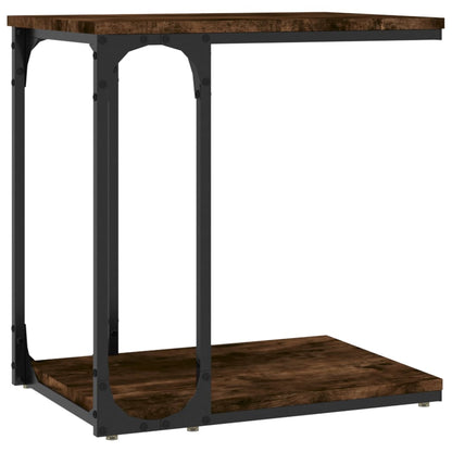 Bijzettafel Bewerkt Hout Kleurig 50 x 35 x 52 cm Gerookt eiken