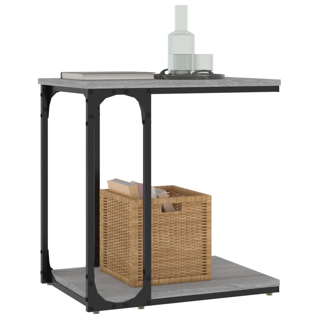 Bijzettafel 50X35X52 Cm Bewerkt Hout Grijs Sonoma Eikenkleur