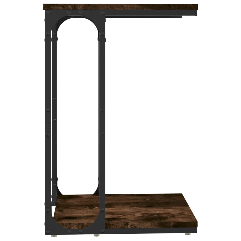 Bijzettafel 40X30X60 Cm Bewerkt Hout Gerookt Eikenkleurig