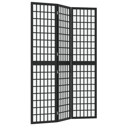 Kamerscherm Inklapbaar 3 Panelen Japanse Stijl 120 x 170 cm Zwart