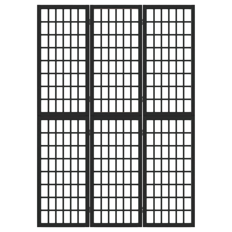 Kamerscherm Inklapbaar 3 Panelen Japanse Stijl 120 x 170 cm Zwart