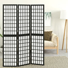 Folding room divider 3 panels Japanese style 120x170 cm black