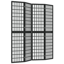 Kamerscherm Inklapbaar 4 Panelen Japanse Stijl 160 x 170 cm Zwart