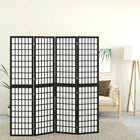 Folding room divider 4 panels Japanese style 160x170 cm black